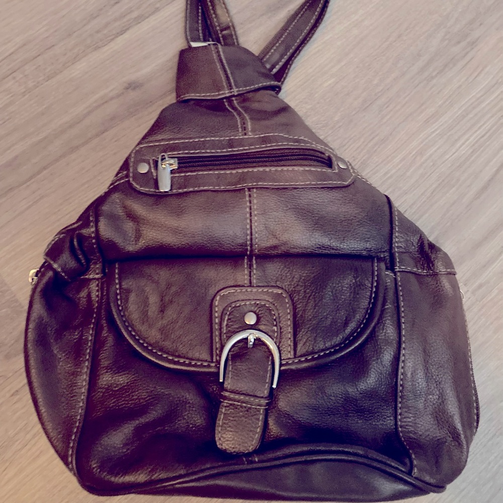Brown backpack purse